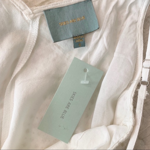 Skies Are Blue Boho Crochet Macrame Fringe Top NWT - Picture 8 of 8